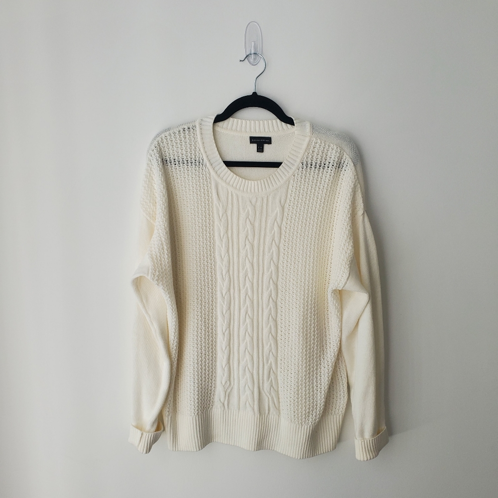 Banana Republic Cream Cable Knit Sweater